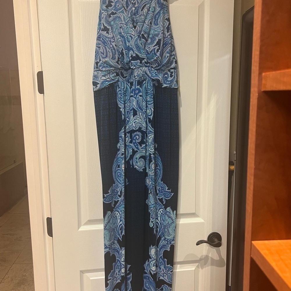 Sleeveless Cross Back Maxi Dress Paisley Di Mare - Picture 3 of 7